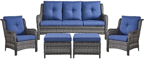 Outdoor Wicker Furniture 5 Pieces Patio Furniture Sofa Set Patio Wicker Chairs - Image 2