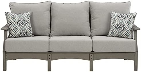 Signature Design by Ashley Visola 80"W 3-Seat Outdoor Patio Sofa, HDPE Wood Look - Image 7