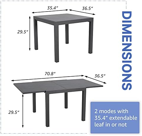 Soleil Jardin Aluminum Extendable Outdoor Dining Table - Image 3