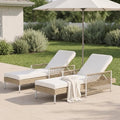Outdoor All-Weather PE Rattan Chaise Lounge, Minimalist Patio Wicker Lounge by Brabrety
