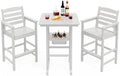 SERWALL 3 Pieces Outdoor Bar Chairs Table by SERWALL