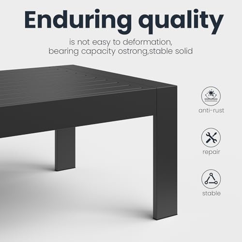 Outdoor Rectangle Patio Aluminum Coffee Tables - Image 5
