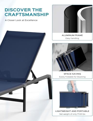 Ciokea Aluminum Foldable Lounge Chairs Set of 2 - Image 4