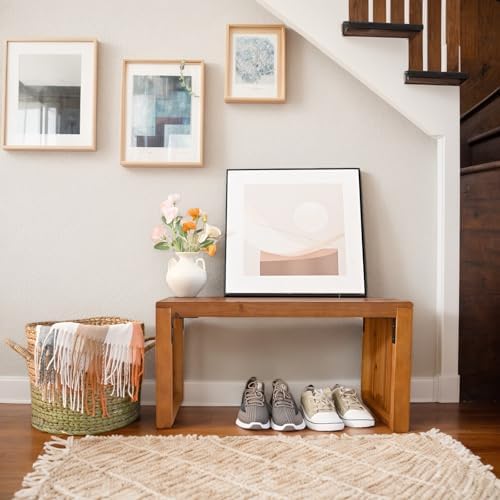SwallowLiving 30 Inch Solid Wood Bench, Farmhouse Indoor Kitchen Dining Bench - Image 6