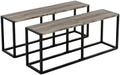 VINGLI Set of 2 47.2 Inch Indoor Outdoor Patio Benches Metal Frame by VINGLI