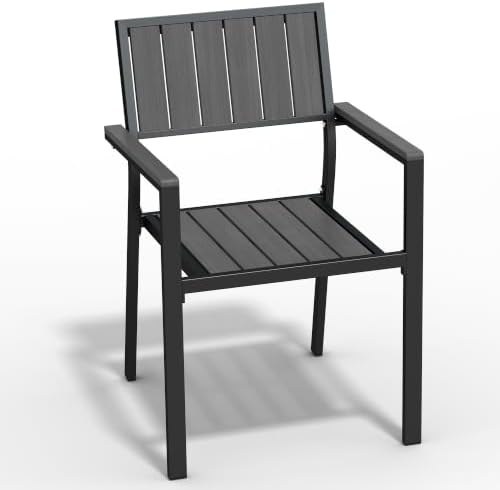 Aluminum Outdoor Patio Dining Chairs, All-Weather Furniture by CIOKEA