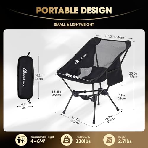 MOON LENCE 2 Pack Portable Camping Chairs Backpacking Chair - Image 2