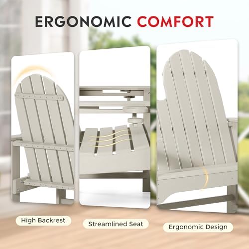Outdoor Patio HDPE Adirondack Garden Skinny Bench, Weatherproof Front Porch - Image 3