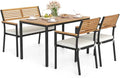 Tangkula 4 Piece Acacia Wood Outdoor Dining Set by TANGKULA