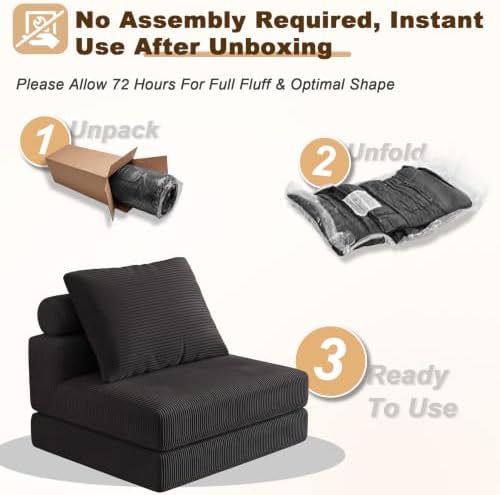 Folding Sofa Bed, 3-in-1 Convertible Sleeper Chair Bed - Image 6