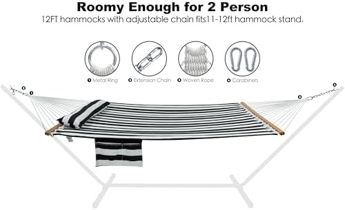 GAFETE 12ft 2 Person Hammock for Outside - Image 3