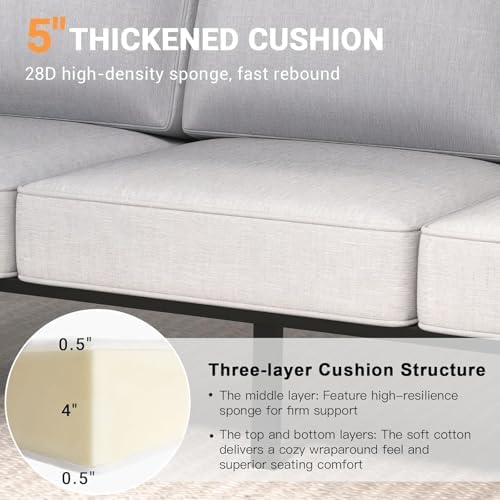 Outdoor Couch 3-Seat All-Weather Metal Outdoor Sofa Wite Outdoor Coffee Table - Image 5