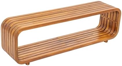 Merax Outdoor Acacia Wood Rectangular Coffee Table - Image 4
