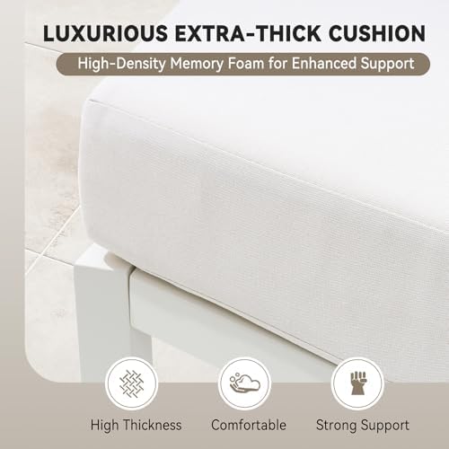 2-Seat Half-Moon Aluminum Patio Sofa Set, Outdoor Sectional - Image 4
