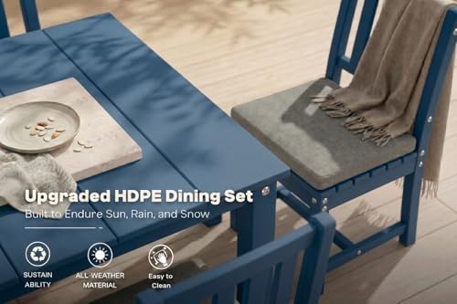 Perli™ 5-Piece Outdoor Dining Set, All-Weather HDPE Patio Furniture - Image 7