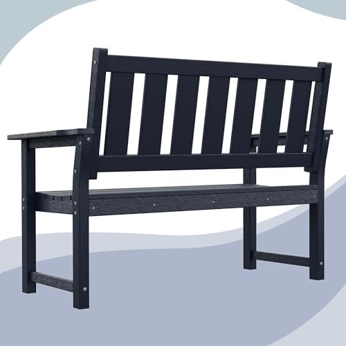 50" Poly Lumber HDPE Outdoor Bench Patio Seating, 2 Pack - Image 4