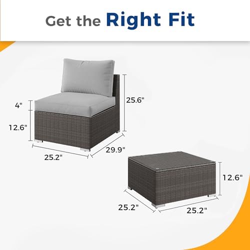 Wisteria Lane Outdoor Sofa, 2 Pieces Wicker Patio Furniture Set - Image 5
