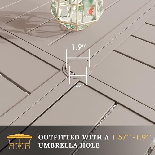 VICLLAX Round Patio Table with Adjustable Umbrella Hole - Image 4