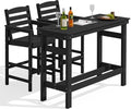 SERWALL Outdoor Bar Set, 2 Adirondack Bar Chairs & Bar Height Table by SERWALL