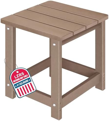 Patio Side Table, Heavy Duty HDPE Outdoor End Table by LZRSPET