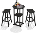 Ciokea 3 Pcs Outdoor Bar with Stools, Space-Saving Round Bistro Set, High-Top by CIOKEA
