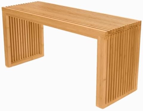 APRTAT Bamboo Dining Bench 17 Inch Indoor Wooden Shoe Benches by HEALTHYYOU