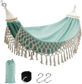 Bohemian Canvas Hammock, Wood Spreader Bar, 300 lb by LNWQSQR