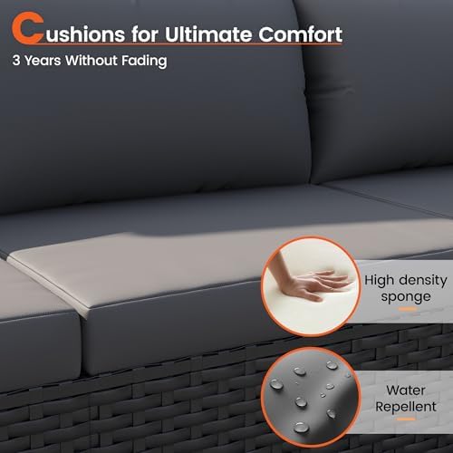 Patio Furniture Set, 7-Piece Outdoor Wicker Sectional Sofa - Image 6