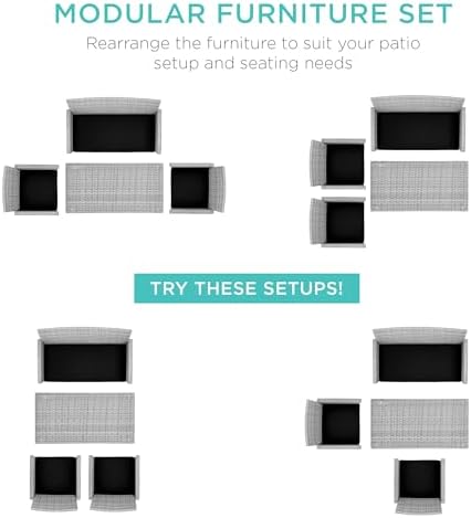 Best Choice Products 4-Piece Outdoor Wicker Patio Conversation Furniture Set - Image 2