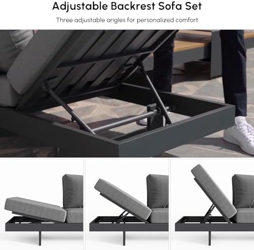 homary 4-Piece Outdoor Modular Sofa Set - Image 4