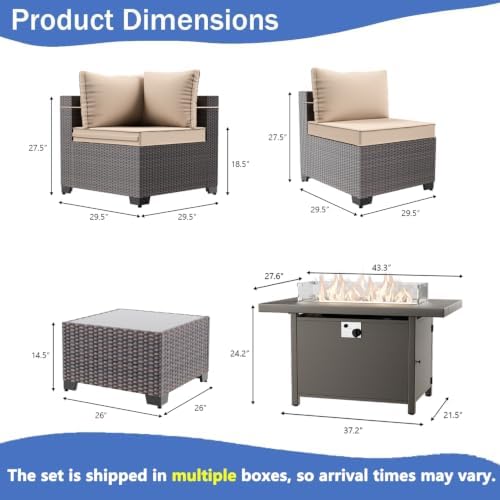 11 Pieces Outdoor Patio Furniture Set, Outdoor Sectional Furniture - Image 7