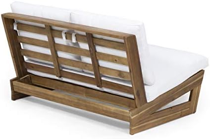 Great Deal Furniture Kaitlyn Outdoor Acacia Wood Loveseat - Image 5