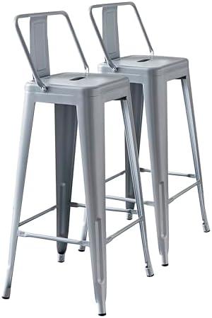 AC Pacific 30” Metal Barstool Set of 2 – Country Rustic Style by ACPacific