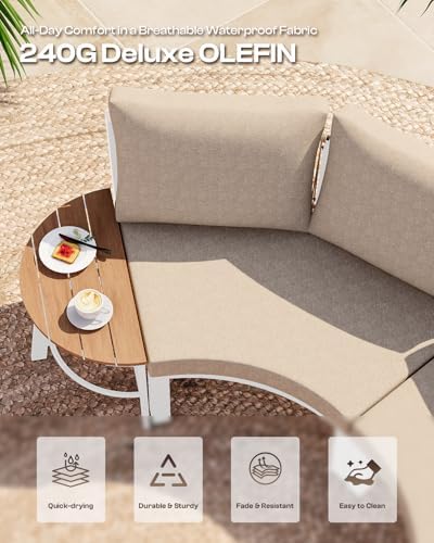 Luxury Patio Furniture Set for 8 People, 6-Piece Curved Patio Conversation Sets - Image 6