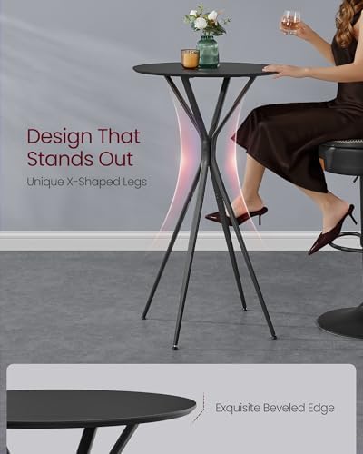 VASAGLE Set of 2 Bar Table, Round Cocktail Table, Metal Frame - Image 4
