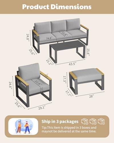 IDEALHOUSE Aluminum Outdoor Patio Furniture - Image 5