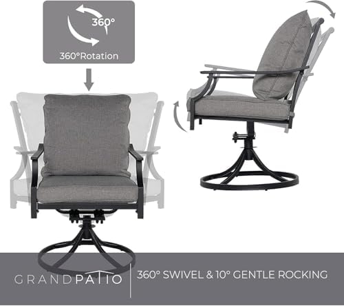 Grand patio Swivel Rocker Patio Dining Chairs Set of 2, Outdoor Chairs - Image 3