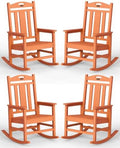 Oversized Outdoor Rocking Chairs Set of 4, 380lbs Heavy-Duty Large Patio Rocker by CIOKEA