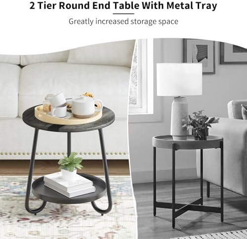 Round Coffee Table with Storage: 2-Tier Design - Image 6