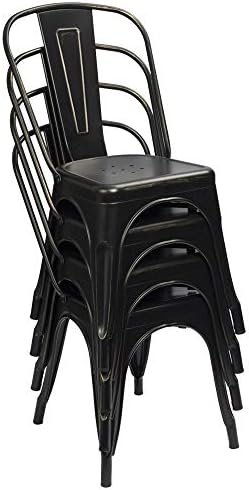 Furmax Metal Dining Chair Indoor Outdoor Use Stackable Chic Side Classic - Image 4