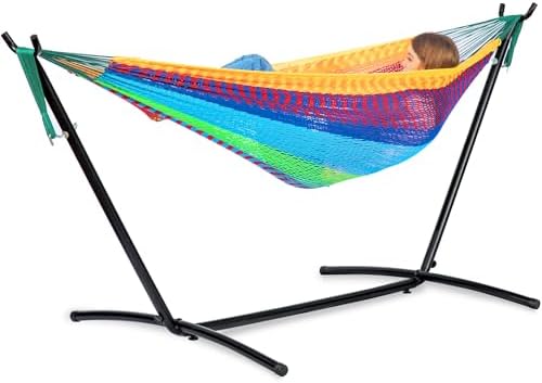 Double Hammock with Stand for Outside, Heavy-Duty by PNAEUT