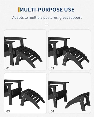 Garvee Folding Adirondack Ottoman, HDPE Footrest - Image 4