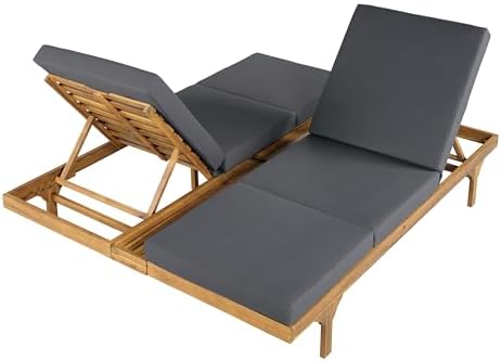 Christopher Knight Home Acacia Wood Chaise Lounge Chair Set of 2, Double/Single - Image 6