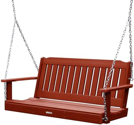Highwood Lehigh Porch Swing, 5 Feet, Rustic Red by highwood