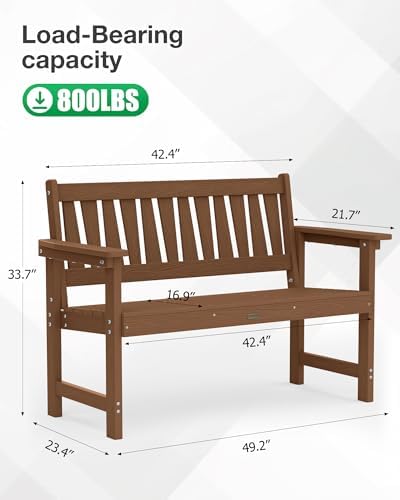 YEFU Outdoor Bench, Garden Bench, All-Weather - Image 2