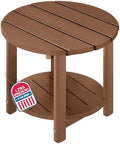 Round Adirondack Side Table Double End Table, Outdoor Side Tables by LZRSPET