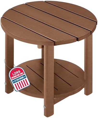 Round Adirondack Side Table Double End Table, Outdoor Side Tables by LZRSPET