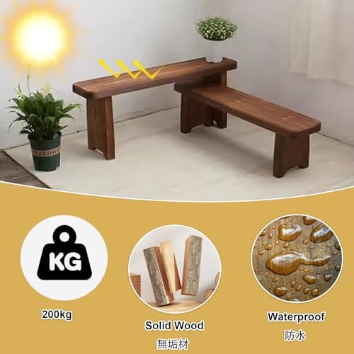 24-59inch Garden Benches for Outdoors, Wooden Bedroom Bed Bench, Indoor Flower - Image 5