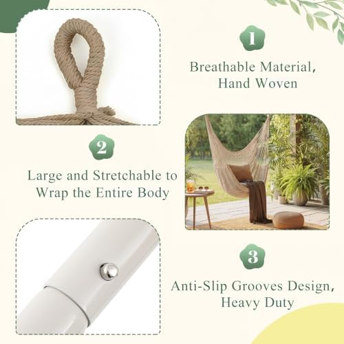 Barydat 1 Pcs Hanging Hammock Chair Boho Swing Chair - Image 3