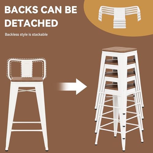 Yongchuang 30 inch Bar Stools Set of 2 Kitchen Bar Height Chairs - Image 6
